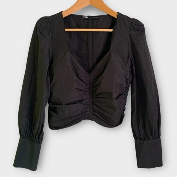 Zara Long Sleeve Ruched Corset Top - Picture 3 of 9